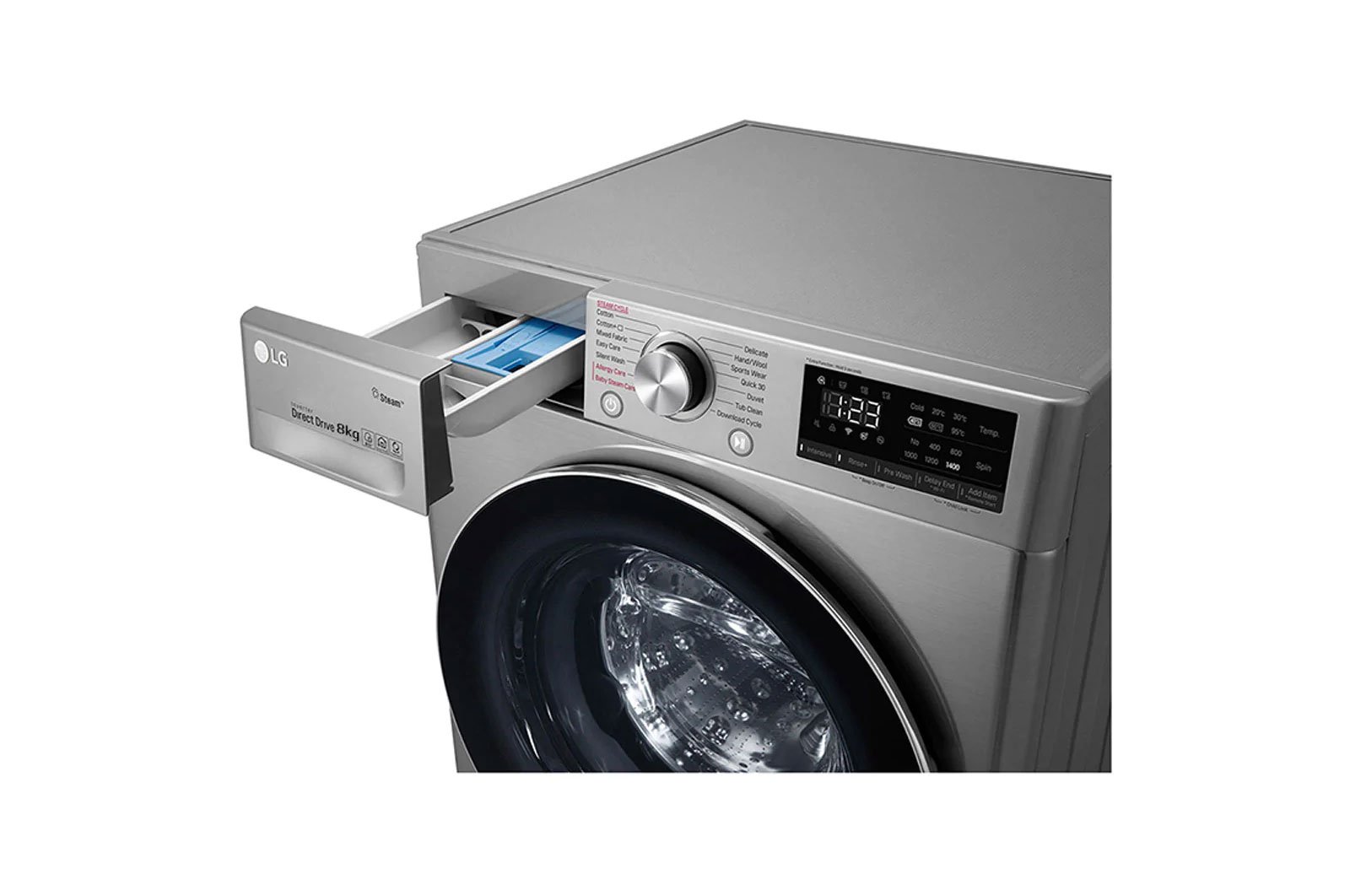 F2V5PGP2T Machine à laver 8 kg et Sèche-linge 5 kg, Chargement Frontal Gris