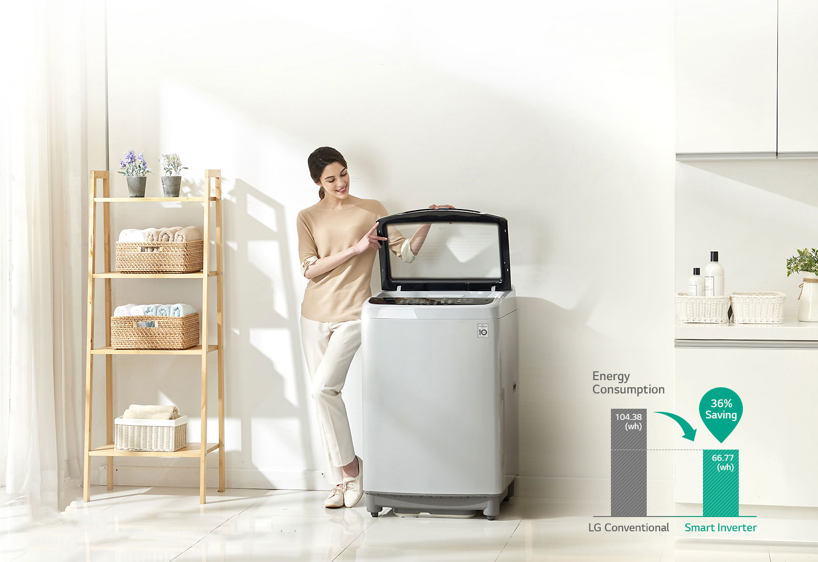 Machine à laver T1066NEFVF2 à chargement par le haut 10kg Gris