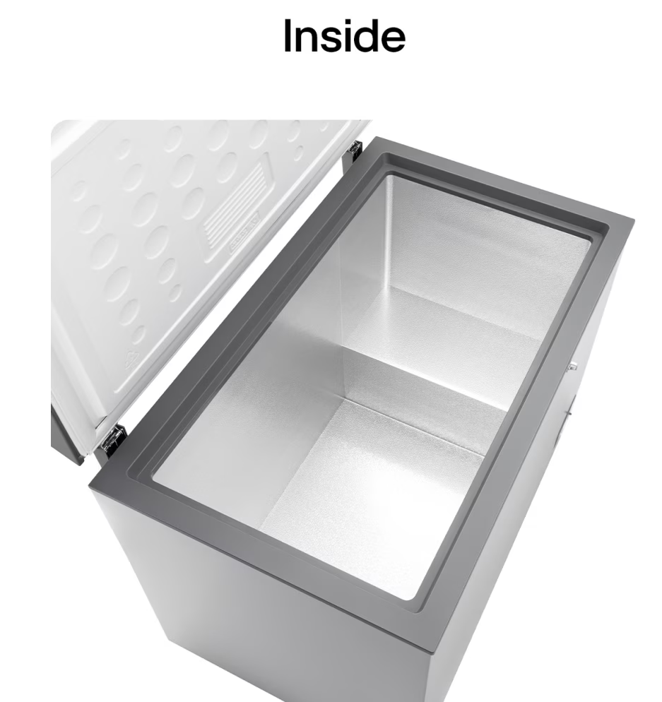Congélateur coffre 143 L – GCFB145BQCF – Régulateur de tension intégré, Froid homogène, Contrôle externe – Gris