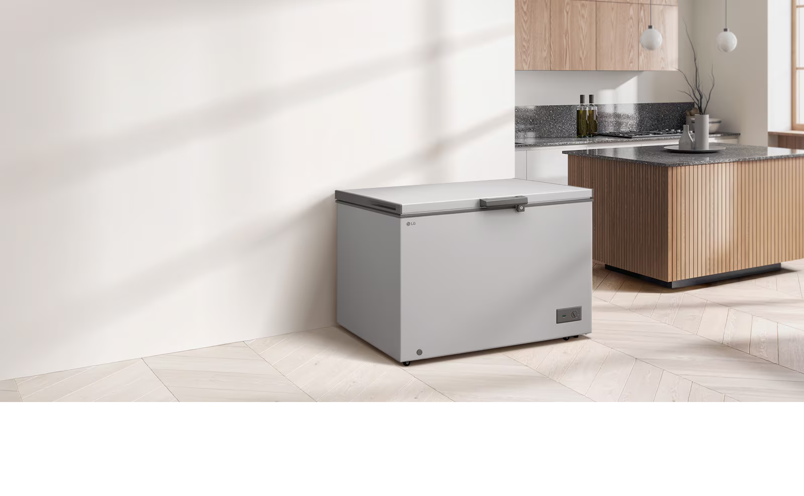 Congélateur coffre 198 L, sans stabilisateur, sécurité enfant, refroidissement intégral, commande externe et panier - Gris
