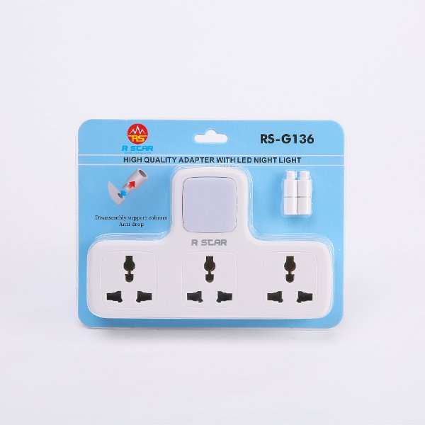 R SCAR RS-G136 - 3-outlet wall-mounted power strip