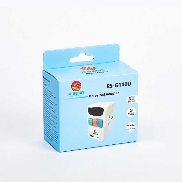 R SCAR RS-G140U - 3-Outlet Wall Power Strip with 1 USB and Type-C Charging Port