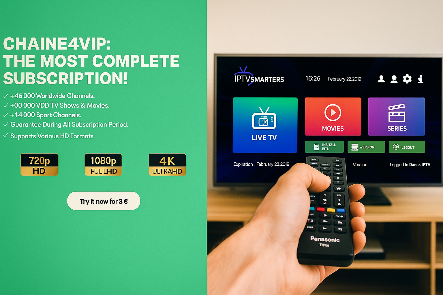 1 Year IPTV Subscription Service