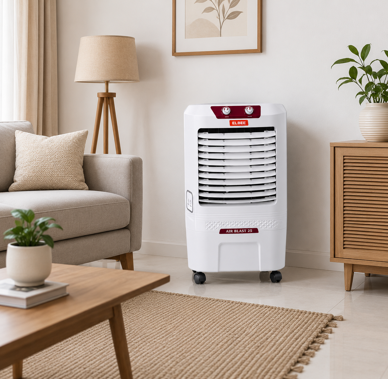 Refroidisseur d'air avec roulettes pour faciliter le déplacement